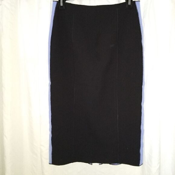 Amanda Wakeley Sz 6 black/blue pencil skirt - Picture 7 of 11